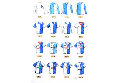 Blackburn Rovers FC Retro Shirts Wall Art Print